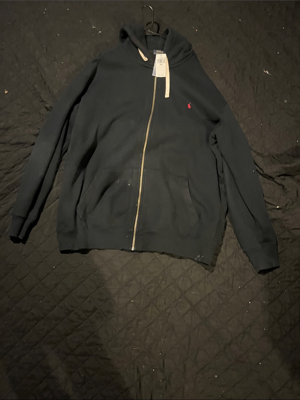 Polo by Ralph Lauren Dark Navy Full-Zip Hoodie with Red Pony
